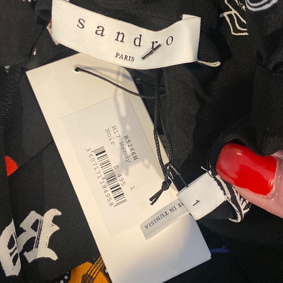 Sandro “Wendy” tattoo print dress 1/S NWT - Picture 4 of 5